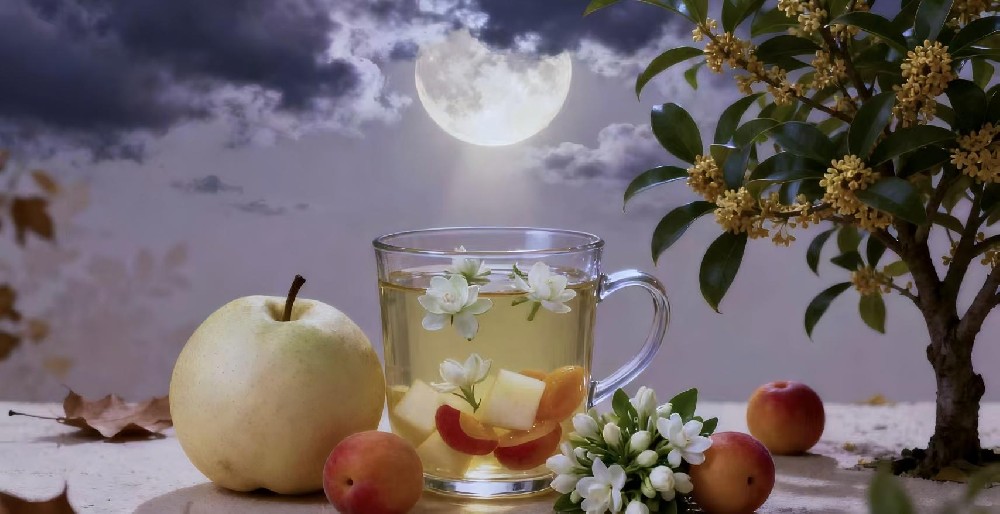 秋月红杏茉莉花茶