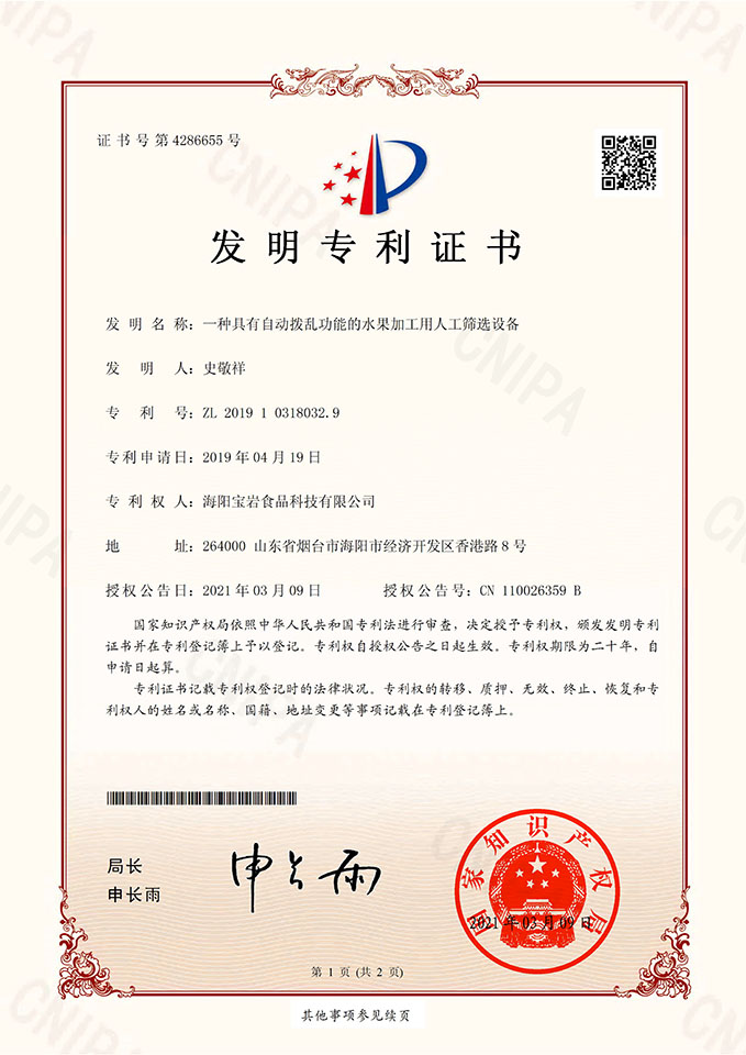 发明专利证书01